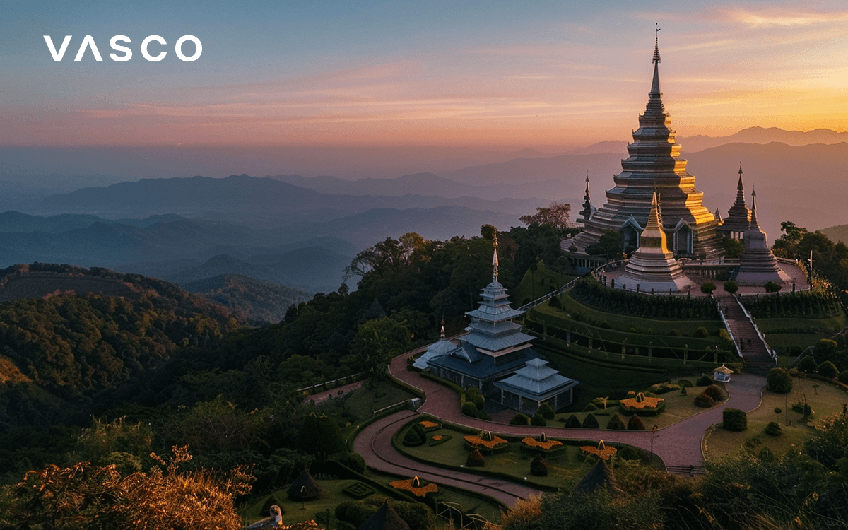 Doi Inthanon v Chiang Mai, Thajsko.